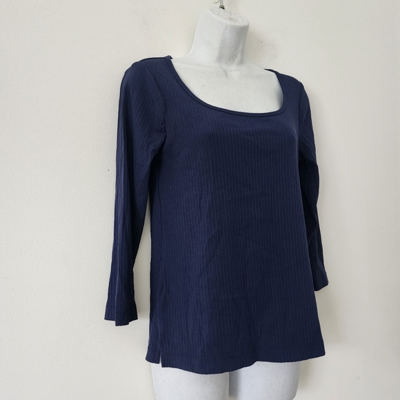 SPANX Stretch Rib Long-Sleeve Top Midnight Blue Size Small - Picture 9 of 15